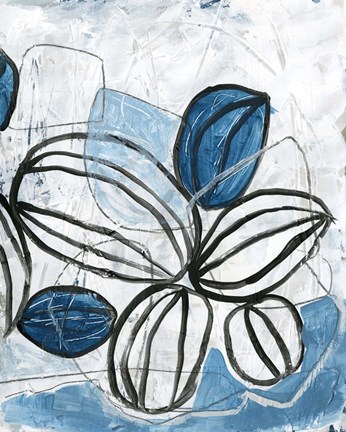 Framed Blue Lanterns IV Print