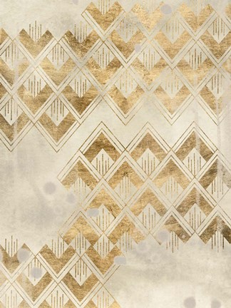 Framed Deco Pattern in Cream II Print