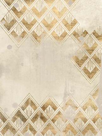 Framed Deco Pattern in Cream III Print