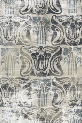 Framed Weathered Deco Panel II Print