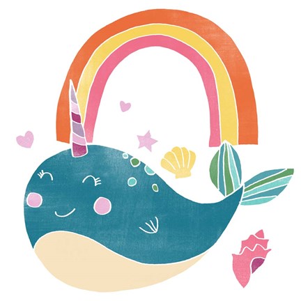 Framed Happy Narwals I Print