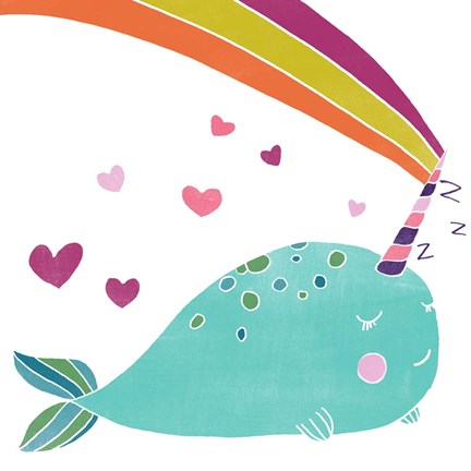 Framed Happy Narwals III Print