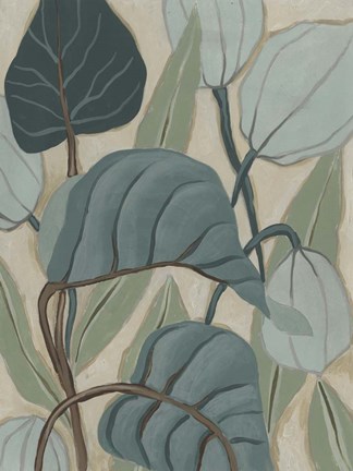 Framed Slate Palms II Print