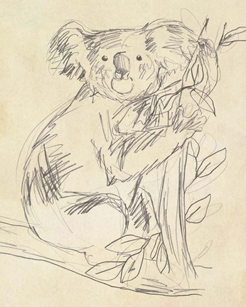 Framed Outback Sketch I Print