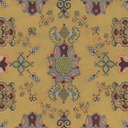 Framed Ochre Tapestry II Print