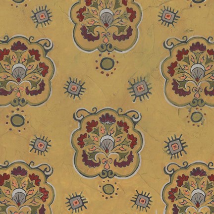 Framed Ochre Tapestry IV Print