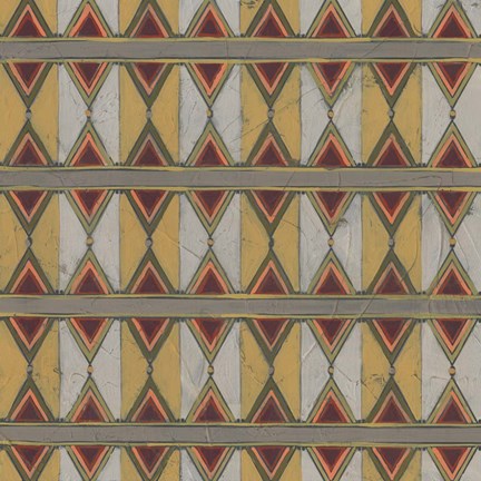 Framed Ochre Tapestry V Print