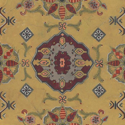 Framed Ochre Tapestry VIII Print