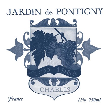 Framed Indigo Wine Labels I Print