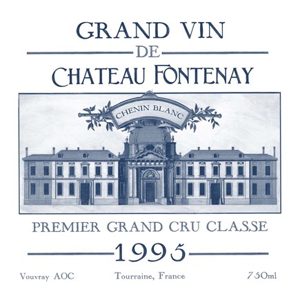 Framed Indigo Wine Labels IX Print