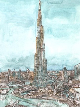 Framed Day Landing Dubai II Print