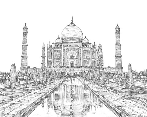 Framed India in Black &amp; White II Print