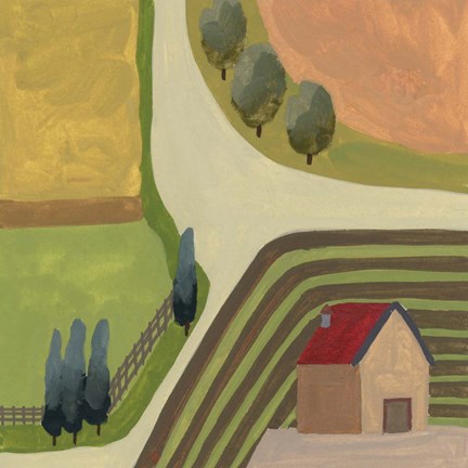 Framed Hill Village IV Print