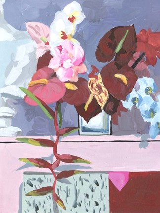 Framed Flame Bouquet I Print