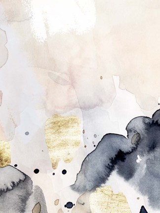 Framed Indigo Blush and Gold IV Print