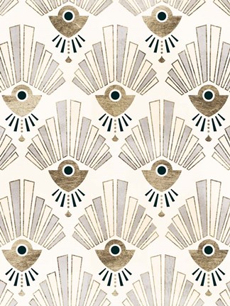 Framed Deco Patterning III Print