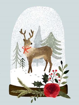 Framed Snow Globe Village III Print