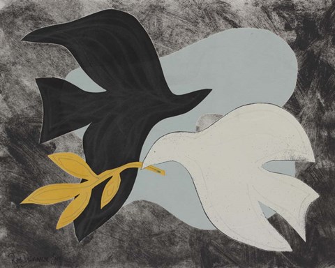 Framed Dove Composition IV Print