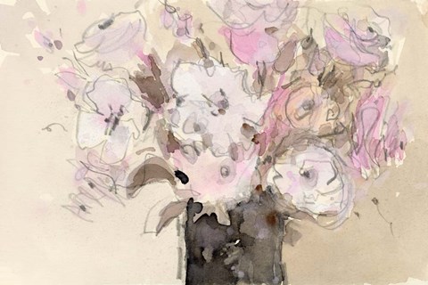 Framed Mauve Arrangement I Print