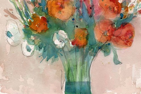 Framed Abundant Bouquet II Print