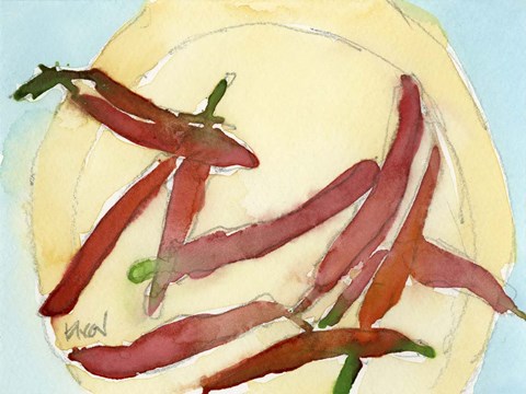 Framed Peppers on a Plate II Print