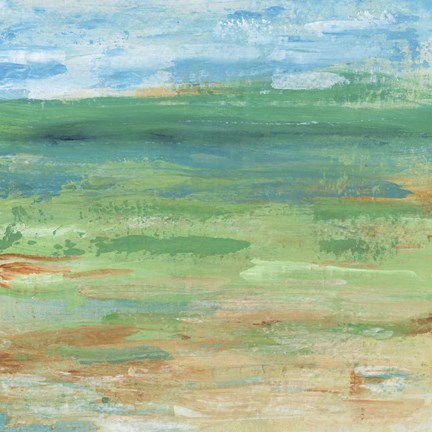 Framed Spring Green Pasture I Print