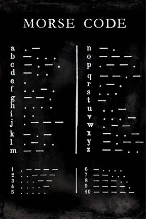 Framed Morse Code Chart Print