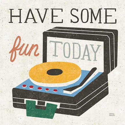 Framed Retro Desktop Record Player v2 Print