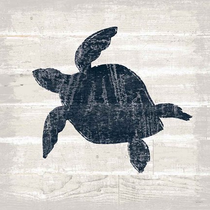 Framed Driftwood Coast III Blue Print