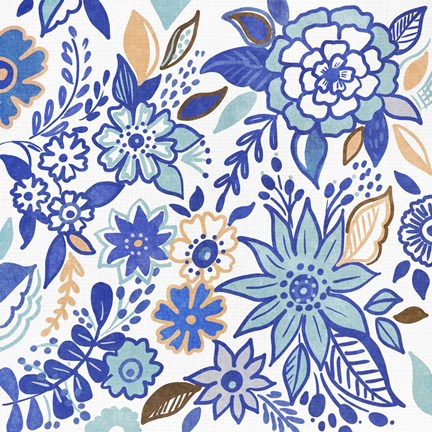 Framed Botanical Azul I Print