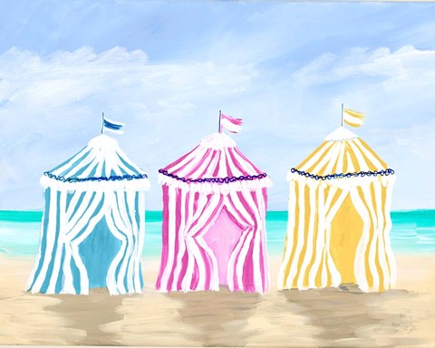 Framed Beach Cabanas Print