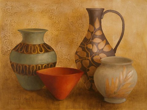 Framed Decorative Vessel Still Life I Print