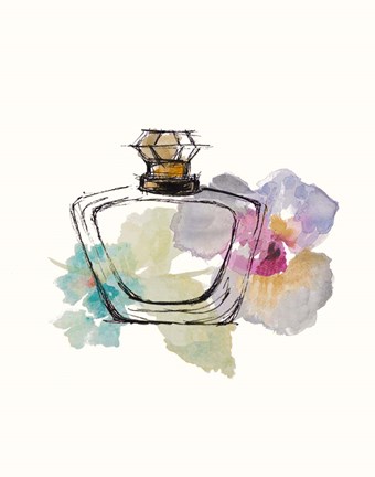 Framed Crystal Floral Perfume I Print