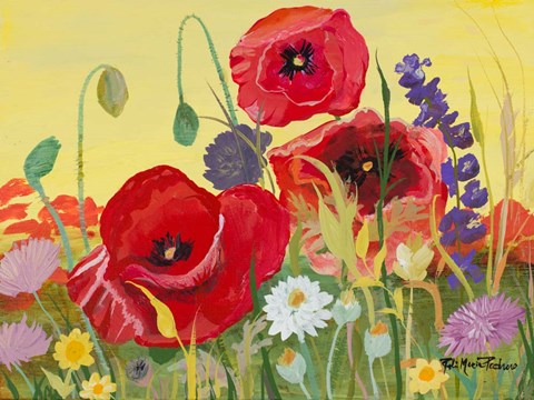 Framed Victory Red Poppies I Print
