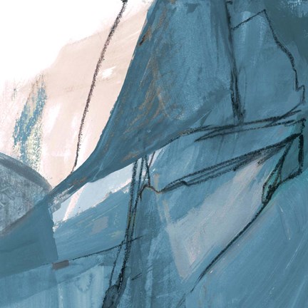 Framed Blue on White Abstract II Print