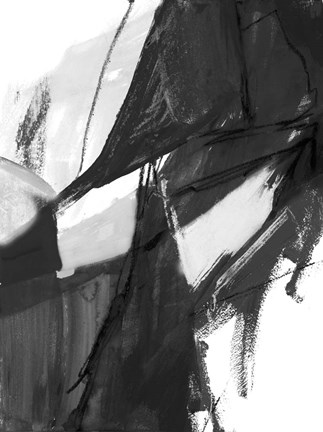 Framed Black and White Abstract I Print