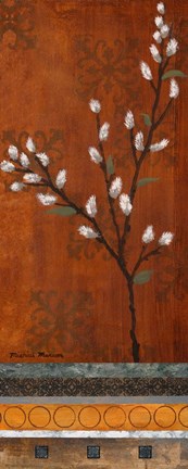 Framed Willow Stems Vertical I Print