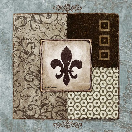 Framed Fleur de Lis I Print