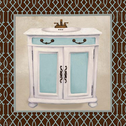 Framed Chic Lattice Bath II Print