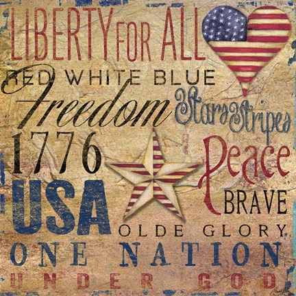 Framed America Typography I Print