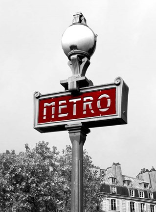Framed Metro in Paris (Red) Print
