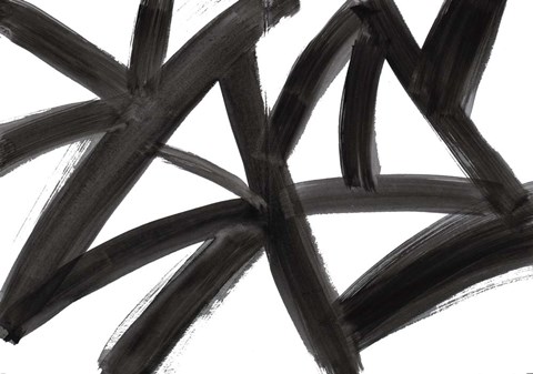 Framed Black Roads Abstract Print