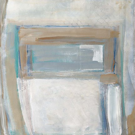 Framed Grey Squares I Print