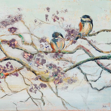 Framed Spring Bird on Branch Print