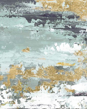 Framed Gold Magic Vertica Abstract I Print