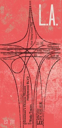 Framed LA Grid Panel Print