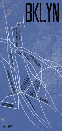 Framed BKLYN Grid Panel Print