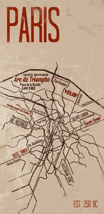 Framed Paris Grid Panel Print