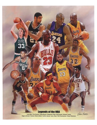Framed Legends of the NBA Print