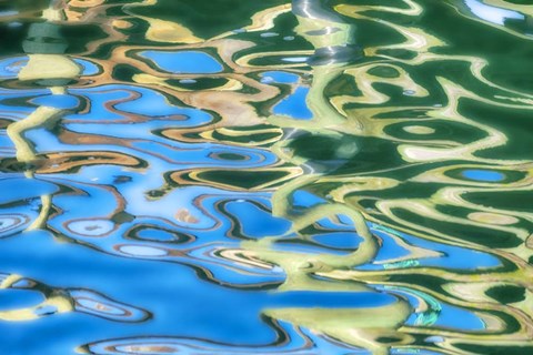 Framed Painterly Reflection in Water Print